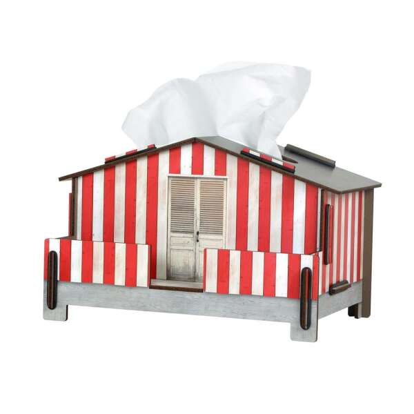 Tissue-Box Strandhaus - rot