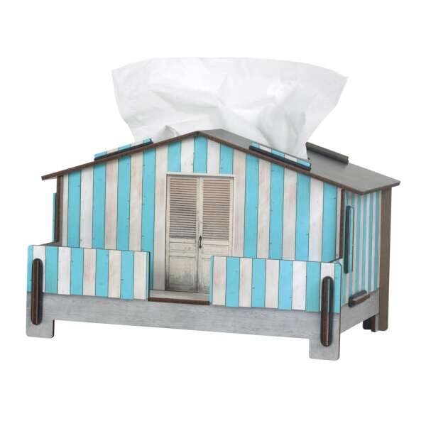 Tissue-Box Strandhaus - blau