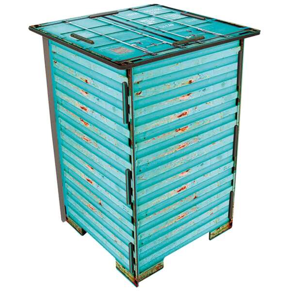 PHOTO STOOL - turquoise container
