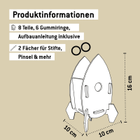 Stiftebox Rakete mit Namen