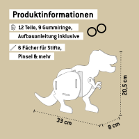 Stiftebox Dino Tyrannosaurus grau
