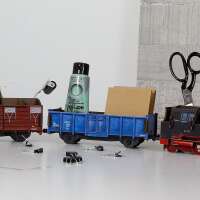 Stiftebox Güterwagen Blau