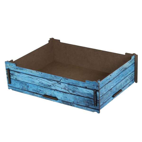Storage Box large - Wood turquoise