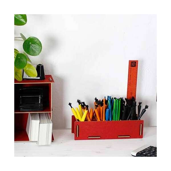 PEN BOX XL - dark red