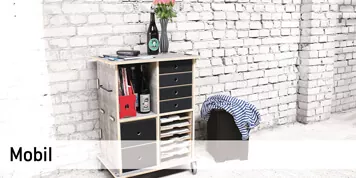 Rollbare Büroregale als Rollcontainer mit Regaleinsätzen für A4 Ordner | WERKHAUS Rollbare Büroregale als Rollcontainer mit Regaleinsätzen für A4 Ordner | WERKHAUS