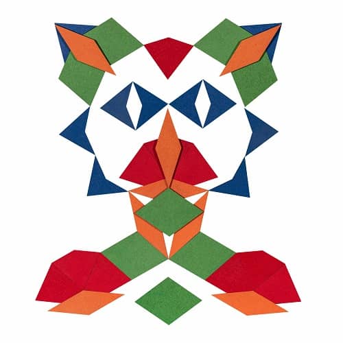 Bunte Figuren legen mit dem Holzspiel Legeart