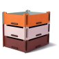 Preview: 3er-Set Aufbewahrungsbox klein Orange, Rosa & Aubergine