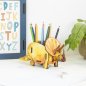 Preview: Stiftebox Triceratops gelb mit Stiften