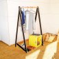 Preview: Kleiderständer aus Holz mit Kleidung
