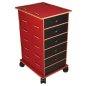 Preview: Rollcontainer aus Holz mit vielen Schubladen für das Büro in rot von WERKHAUS