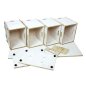 Preview: weißer Schreibtisch aus Holzkisten mit WERKHAUS Stecksystem von WERKHAUS