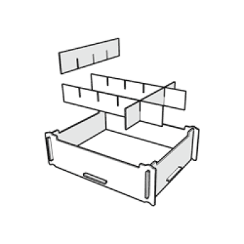 Aufbewahrungsbox klein - Rot weiße Blätter