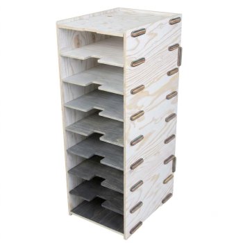 8er Tower | Ablagemodul weiß grau