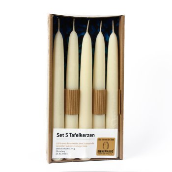 Handgezogene Bienenwachskerzen 5er Set