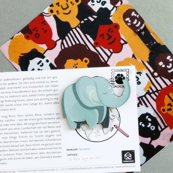 Preview: Illustrierter Elefant als Magnet