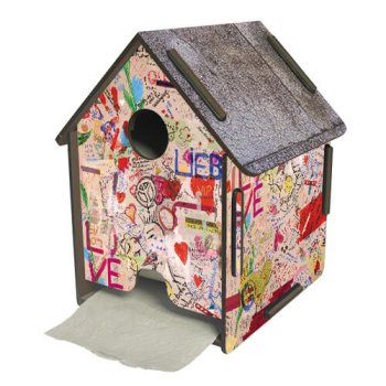 Toilettenpapierhalter Graffiti Haus mit abnehmbarem Dach| WERKHAUS