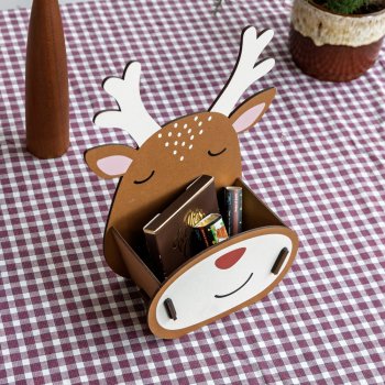 Preview: Geschenkbox Rentier für kleine Geschenke