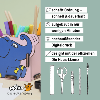 Die Maus - Stiftebox Elefant