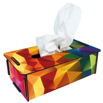 Tissue-Box Prisma bunt als Taschentuchbox aus Holz | WERKHAUS