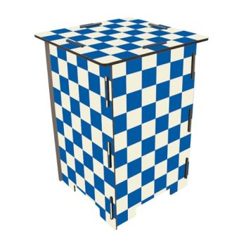 Photohocker Schachbrettmuster Blau