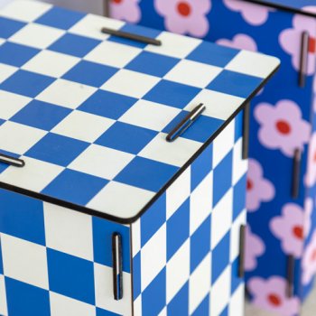 Blaues Schachbrettmuster