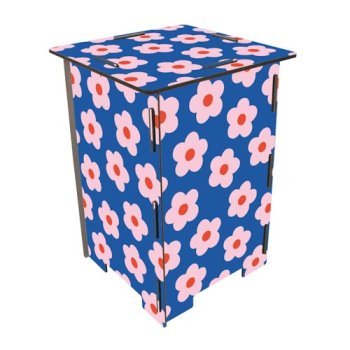 Photohocker mit Blumen-Print