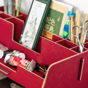 Schreibtisch Organizer für Stifte, Dokumente und Smartphone