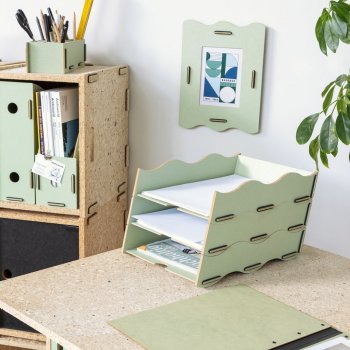 Preview: 3er Set Ablage Box mit Wellen