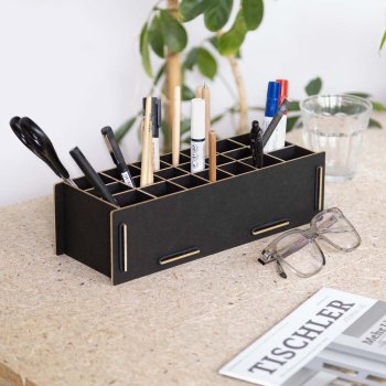 Stiftebox schwarz für viele Stifte