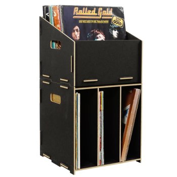 Preview: Schallplattenregal in schwarz