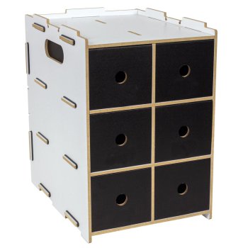 Schubladenbox mit 6 Schubladen in weiß