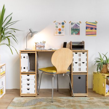 Preview: Werkbox Regalkiste in einem Schriebtisch