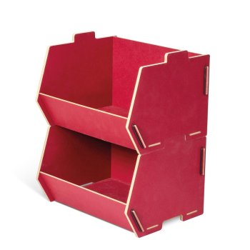 stapelbare Lagerbox rot