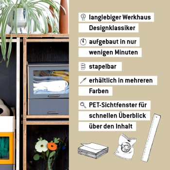 Preview: Stapelbare Box mit PET-Fenster