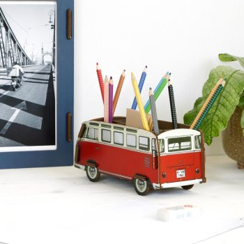 Stiftebox als roter VW T1 Bulli