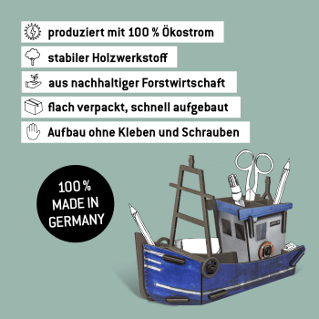 Preview: Stiftebox Fischkutter Preview: 100% Made in Germany