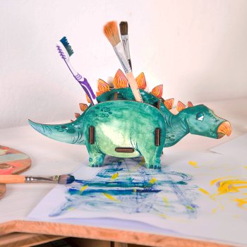 Stiftebox Stegosaurus mit Pinseln