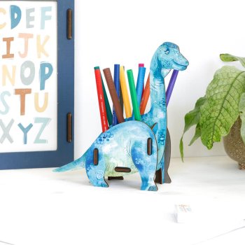 Brachiosaurus blau als Stiftebox Organizer