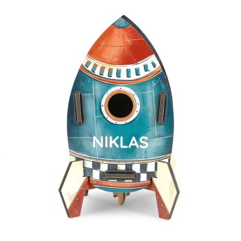 Stiftebox Rakete mit Namen