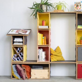 Preview: Werkbox Pult in Regalsystem integriert