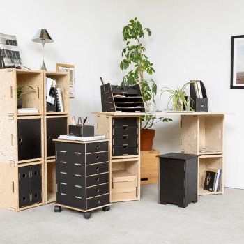 Werkbox Economy Regal als Büro
