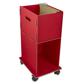 Rollcontainer mit Hängeregister für Akten und Ordner in dunkelrot | WERKHAUS