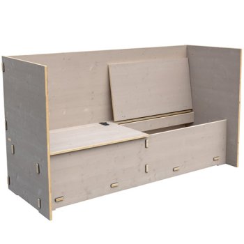 Holzbank mit Stauraum