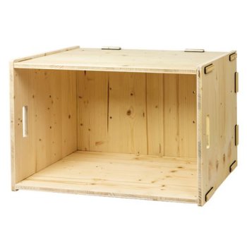 Große Holzkiste WERKBOX 2.1 aus hellem Holz mit Holzmaserung | Regalsystem WERKBOX
