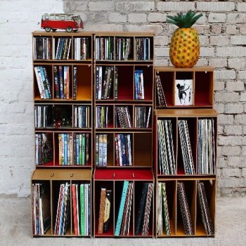Schallplatten Regal aus Medienboxen LP von WERKHAUS