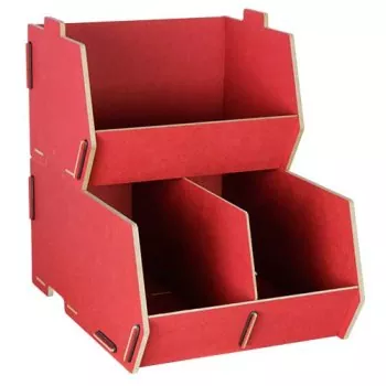 Die kleinen Lagerboxen sind mit den großen Boxen stapelbar | Anwendungsbeispiel