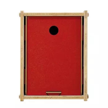 Regaleinsatz Papierkorb in rot für ein Regal aus Holzkisten