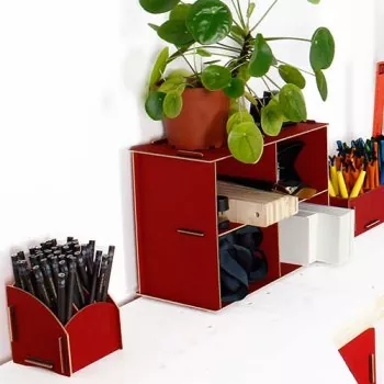 Penbox Stiftehalter in Rot | WERKHAUS