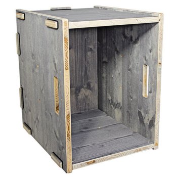 Regalsystem WERKBOX | stapelbare Holzkiste in Fichte Grau