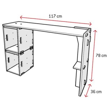 Schreibtisch Maß mit Holzkisten für die Ablage im Büro oder Homeoffice | Regalsystem WERKBOX